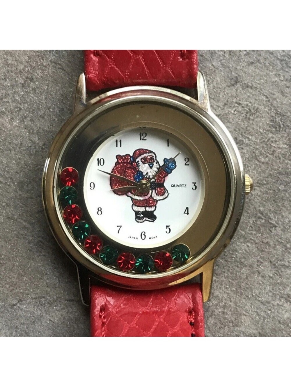 Vintage MILAN Santa Claus Christmas Quartz Wrist Watch  Runs Well JAPAN Movt BN